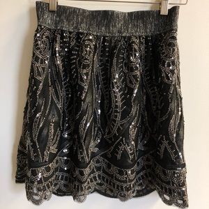 Anna Sui - Sequin Floral Party Skirt